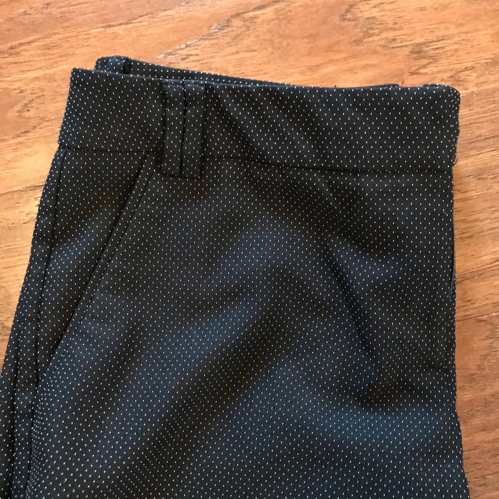 Navy pin dot trousers